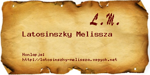 Latosinszky Melissza névjegykártya